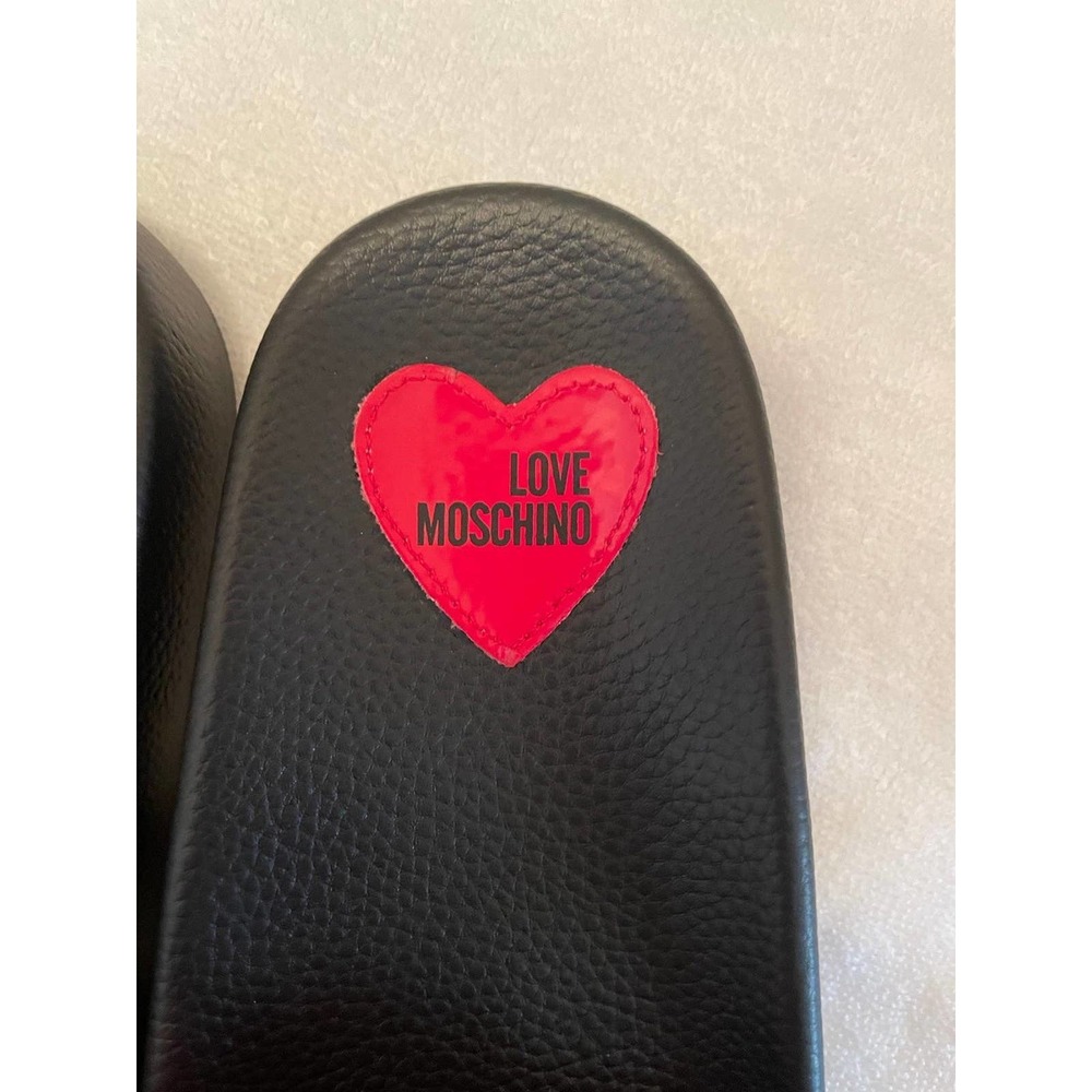 Love Moschino Red and Black Slide Sandal- European Size 38 - Picture 5 of 10